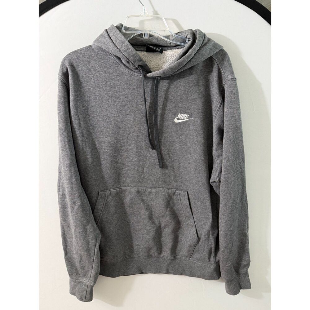 Nike Women’s Large Gray Hoodie Pullover Swoosh Logo Lightweight Sweatshirt